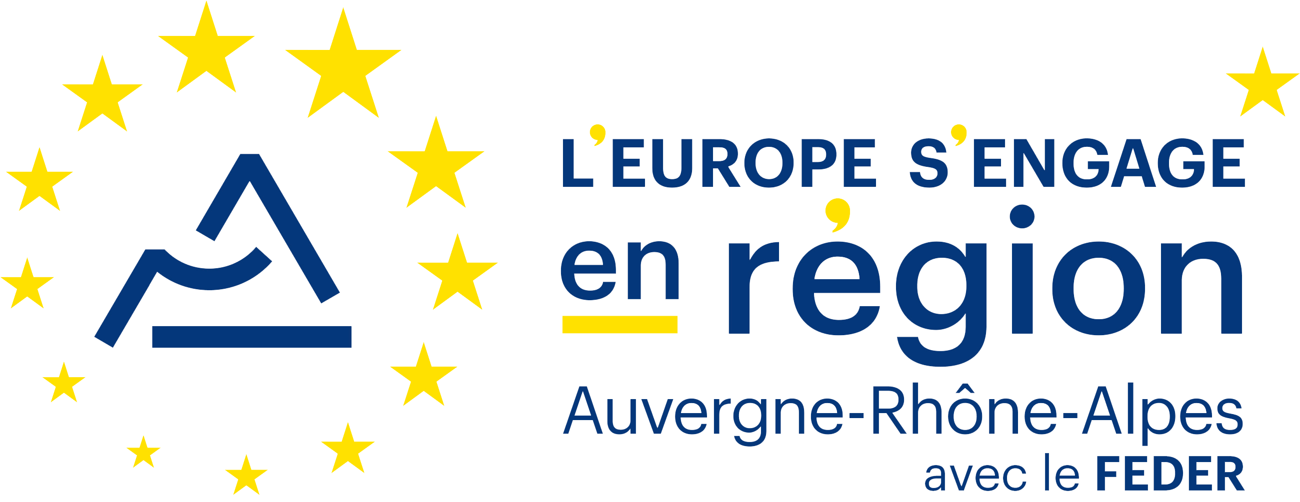 Logo L'Europe s'engage en rÃ©gion Auvergne-RhÃ´ne-Alpes avec le FEDER